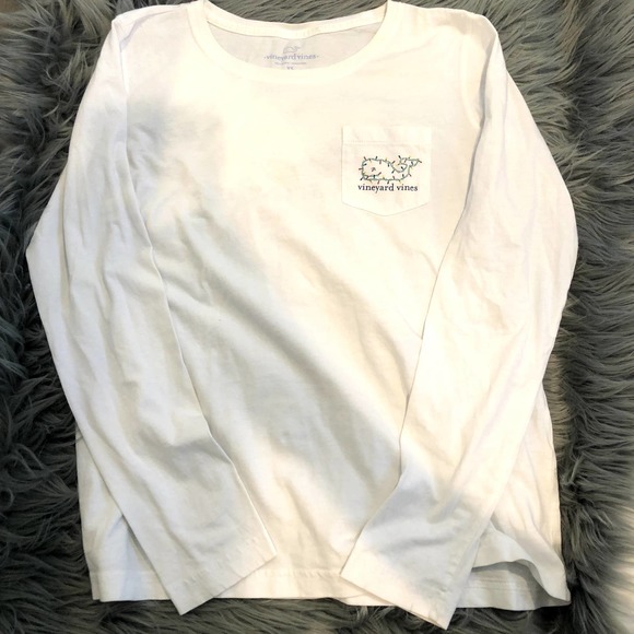 vineyard vines long sleeve christmas lights happy holidays whale xs extra small - Picture 1 of 3